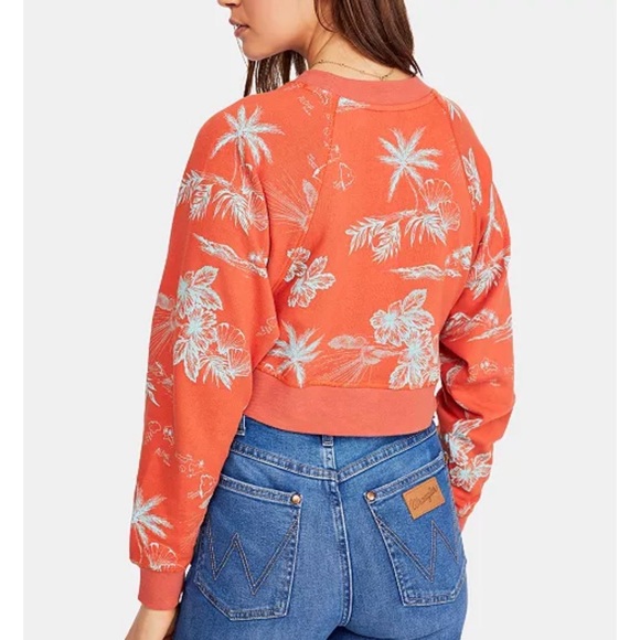Free People Aloha Poppy Pullover Sweatshirt Size Large - Picture 2 of 9